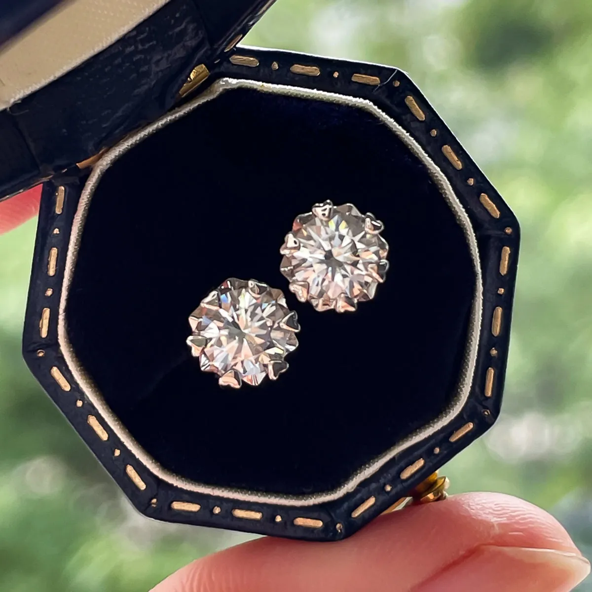 1.0CTTW D Color Moissanite Earrings 925 Sterling Silver Stud Earrings