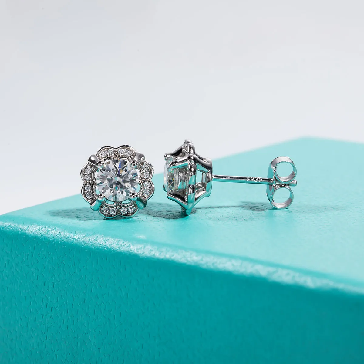 1.0CTTW D Color Moissanite Earrings 925 Sterling SilverEarrings