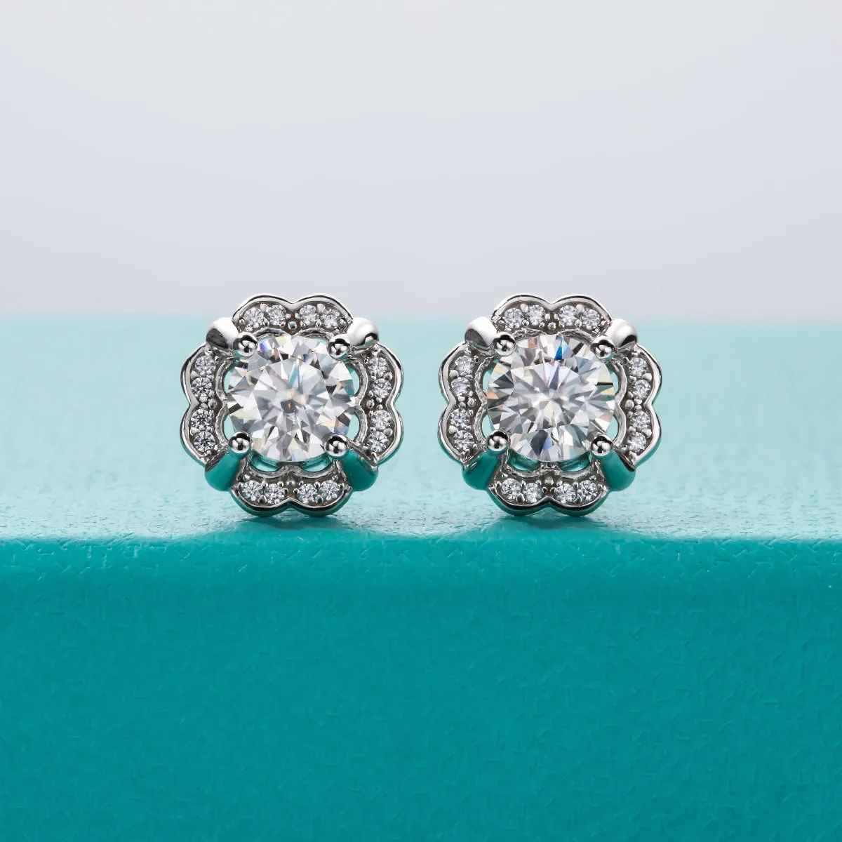 1.0CTTW D Color Moissanite Earrings 925 Sterling SilverEarrings