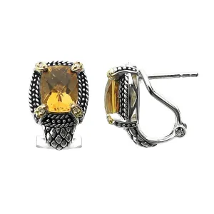 14K And 925 Sterling Silver Earrings With Citrine (141E114812CT)