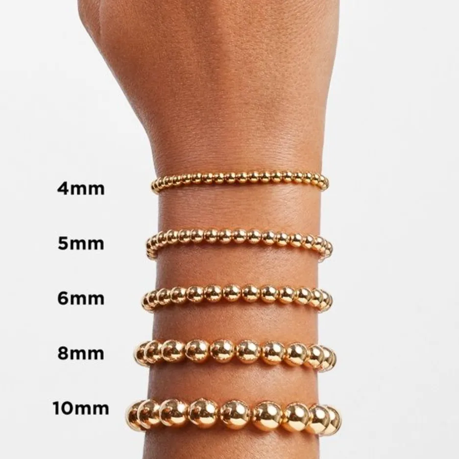 14k Gold Filled Bead Ball Stretch Bracelet By Menagerie