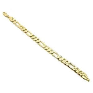 14K Gold Filled Mat Finish Figaro Bracelet 8