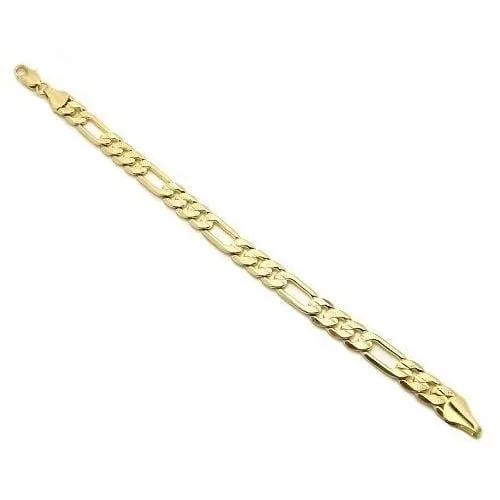 14K Gold Filled Mat Finish Figaro Bracelet 8