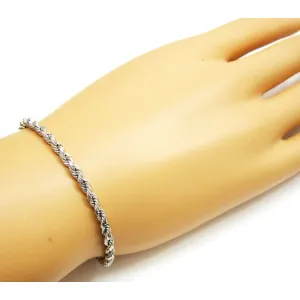 14k Gold Filled White Rope Bracelet unisex