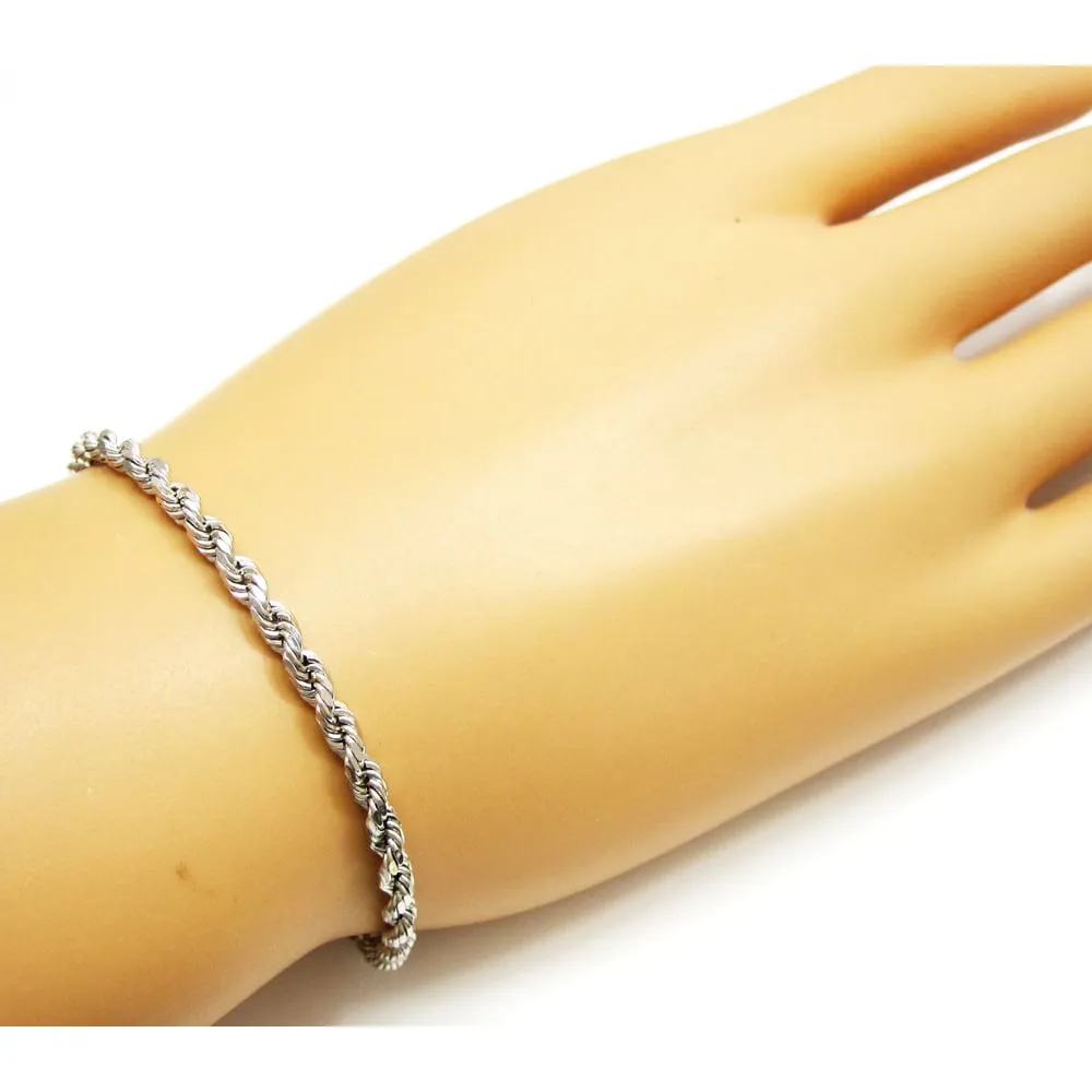 14k Gold Filled White Rope Bracelet unisex