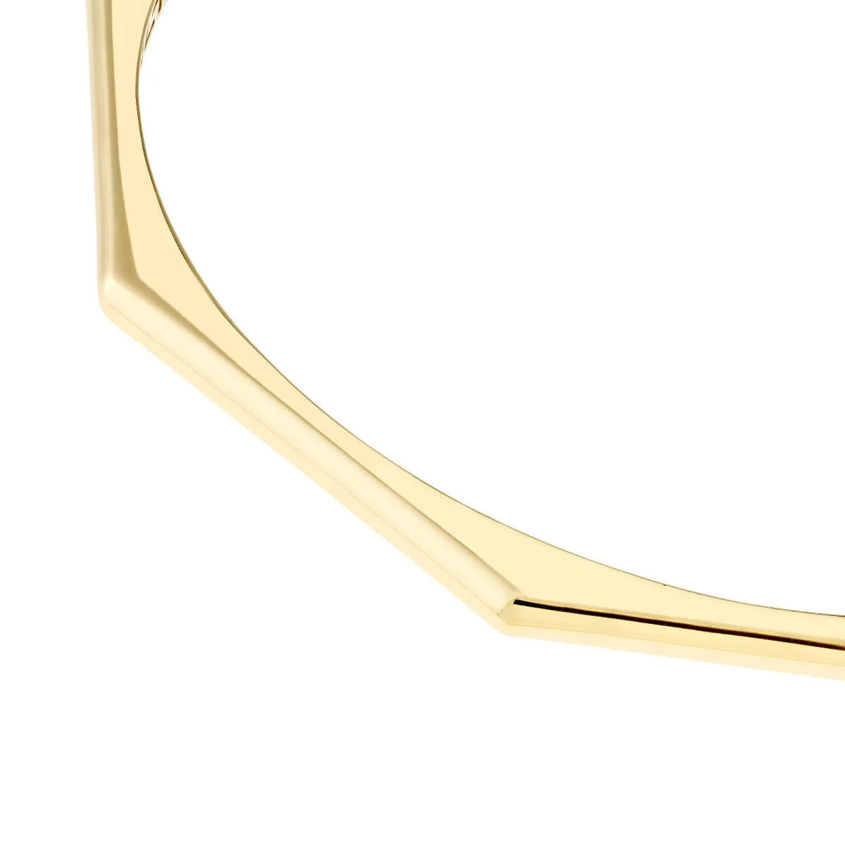 14K Gold Geometric Octagon Bangle Bracelet