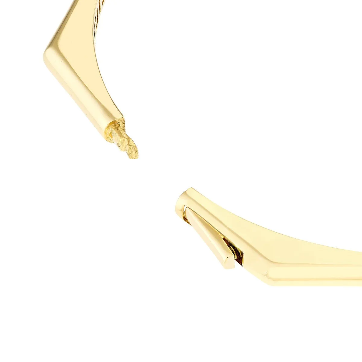 14K Gold Geometric Octagon Bangle Bracelet