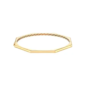 14K Gold Geometric Octagon Bangle Bracelet