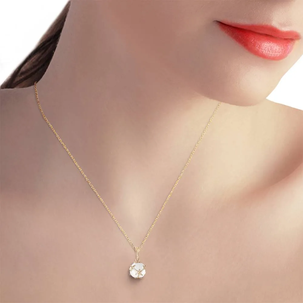 14K Solid Yellow Gold Necklace w/ Natural Opals