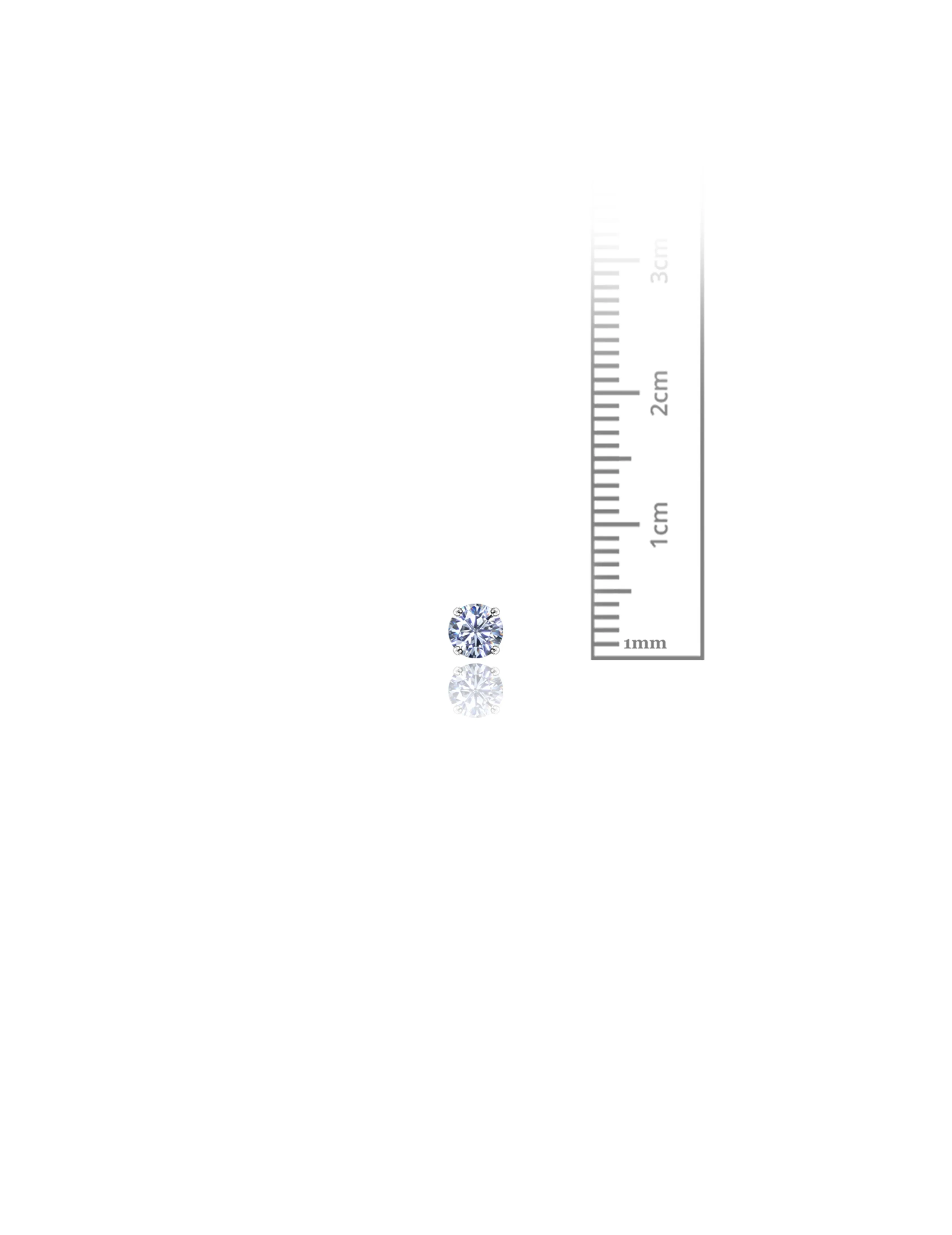 14K White Gold 4MM Round CZ Pushback Stud Earrings