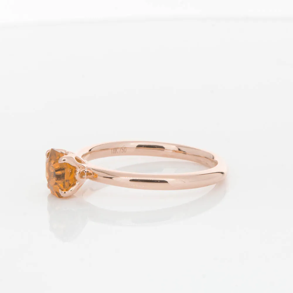 18ct Rose Gold Citrine Mini Octavia Ring