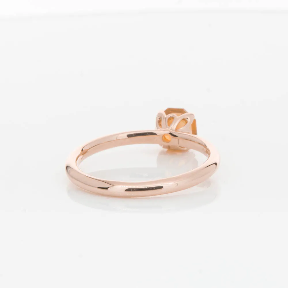 18ct Rose Gold Citrine Mini Octavia Ring
