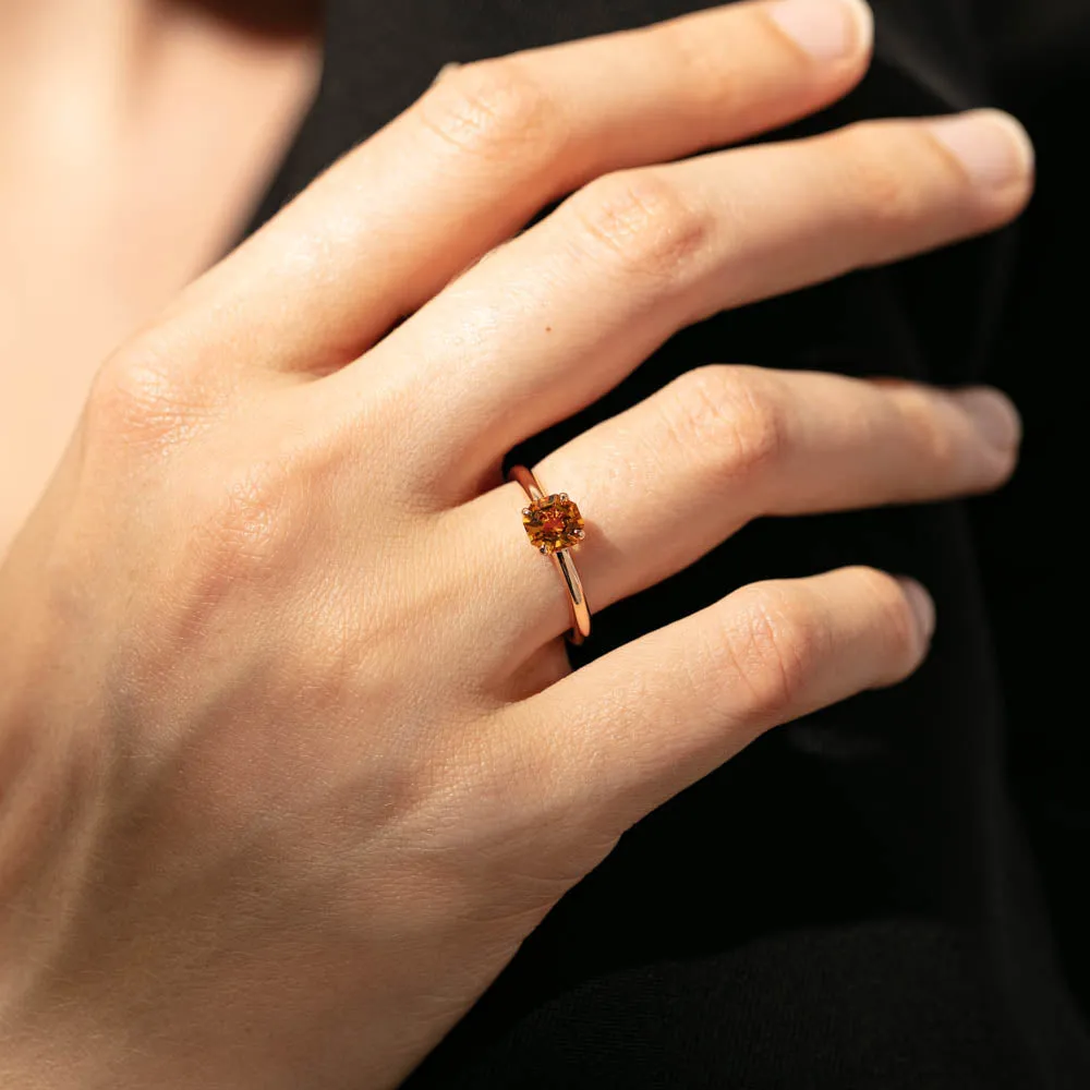 18ct Rose Gold Citrine Mini Octavia Ring