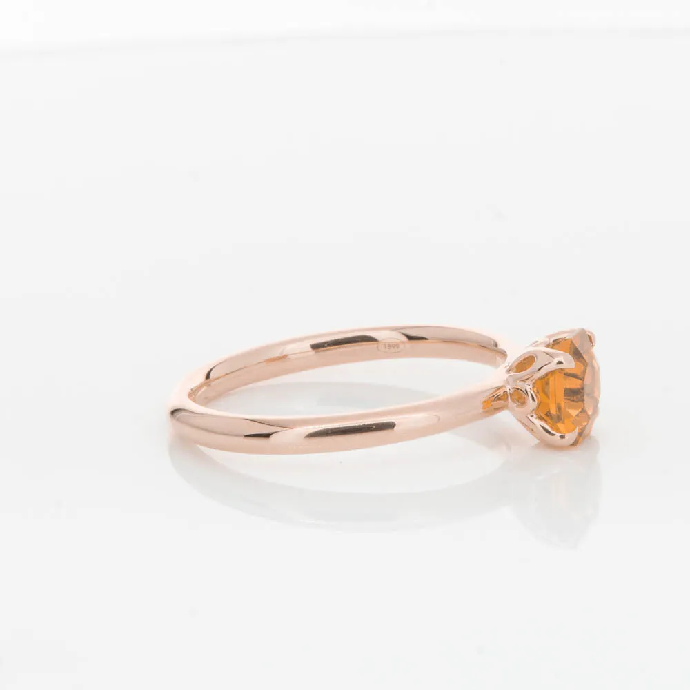 18ct Rose Gold Citrine Mini Octavia Ring