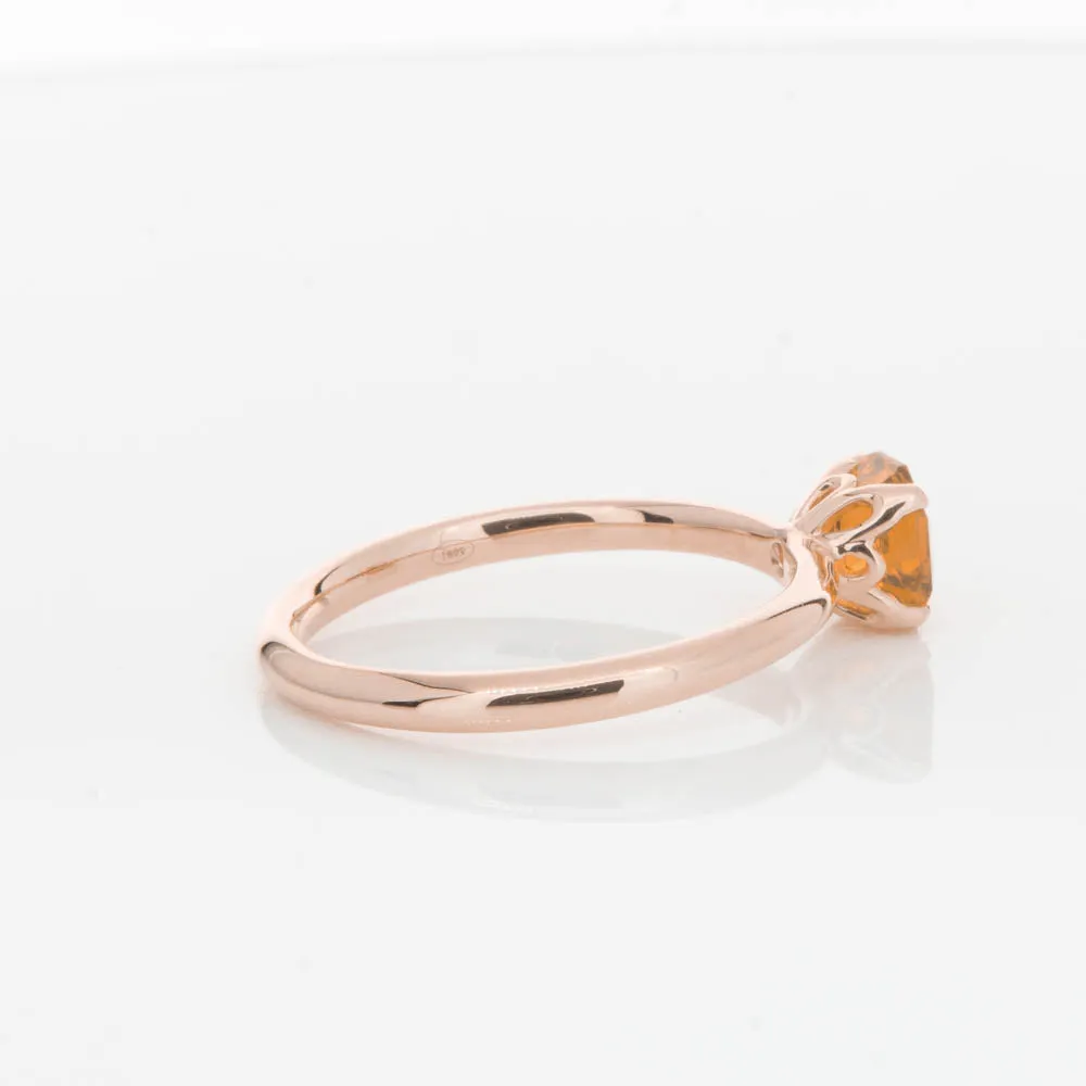18ct Rose Gold Citrine Mini Octavia Ring