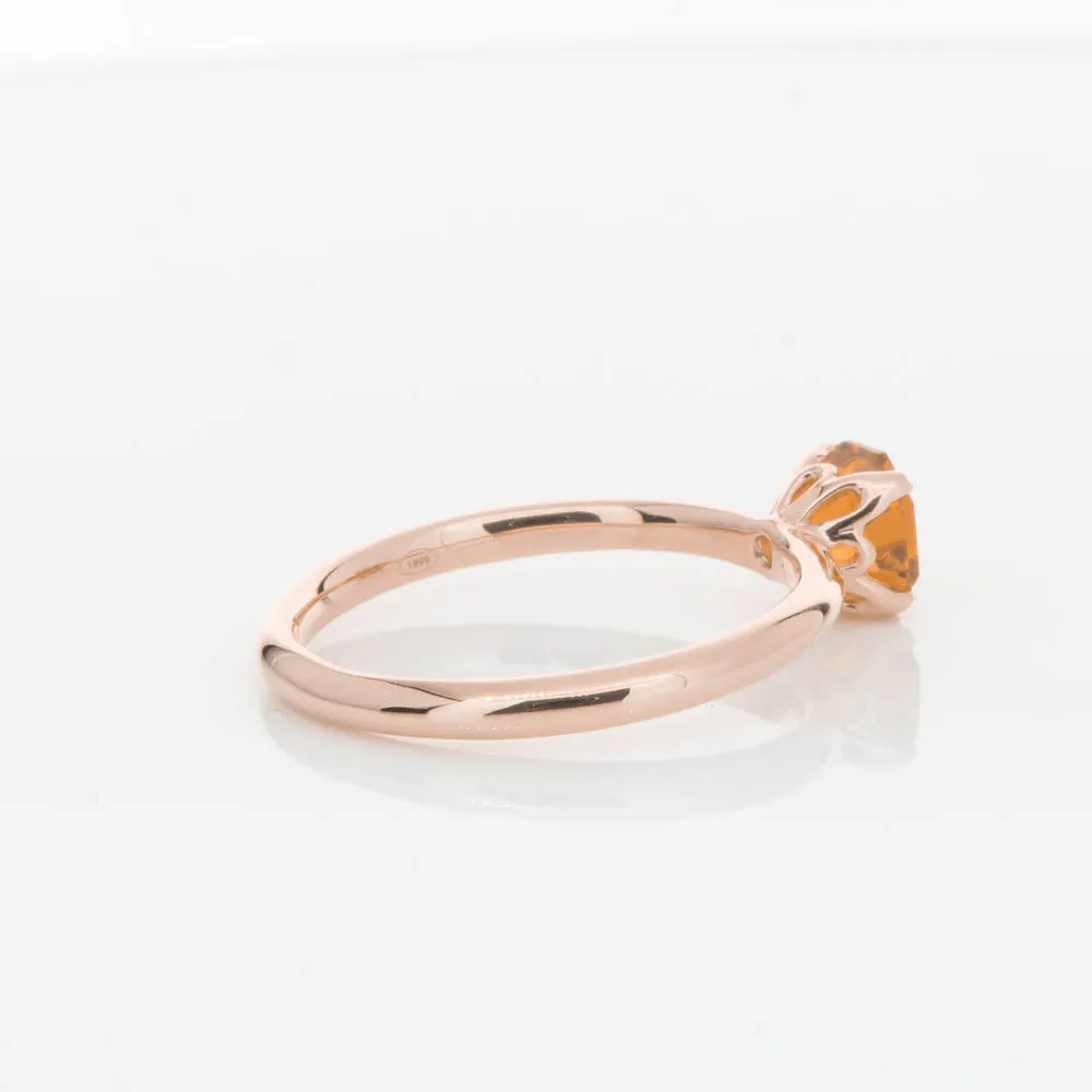 18ct Rose Gold Citrine Mini Octavia Ring