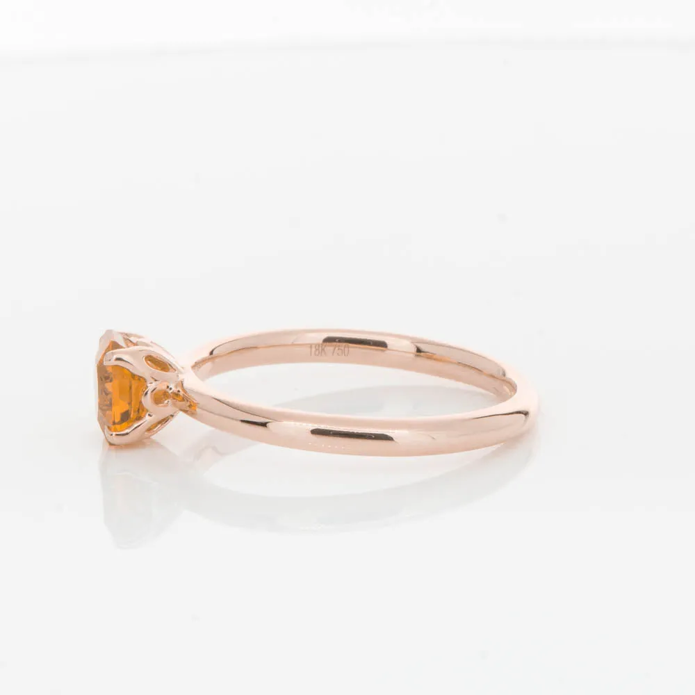 18ct Rose Gold Citrine Mini Octavia Ring