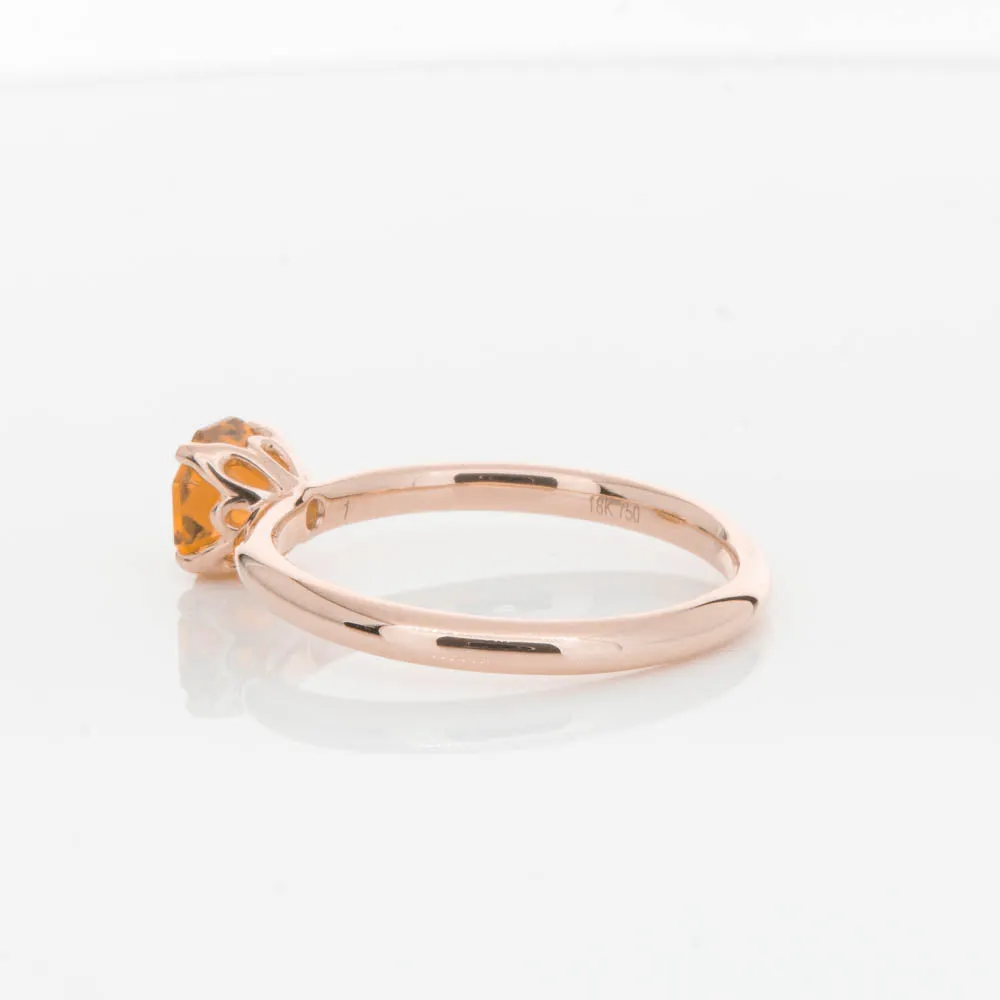 18ct Rose Gold Citrine Mini Octavia Ring