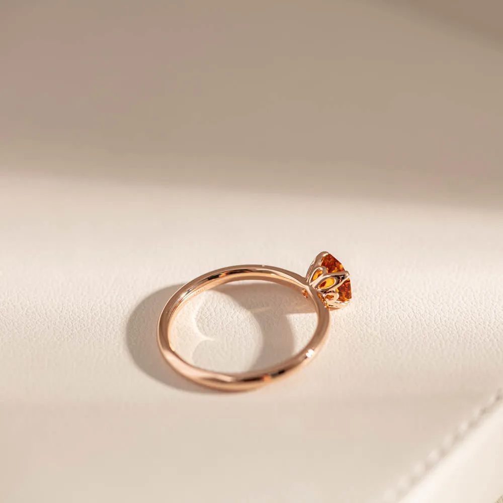 18ct Rose Gold Citrine Mini Octavia Ring