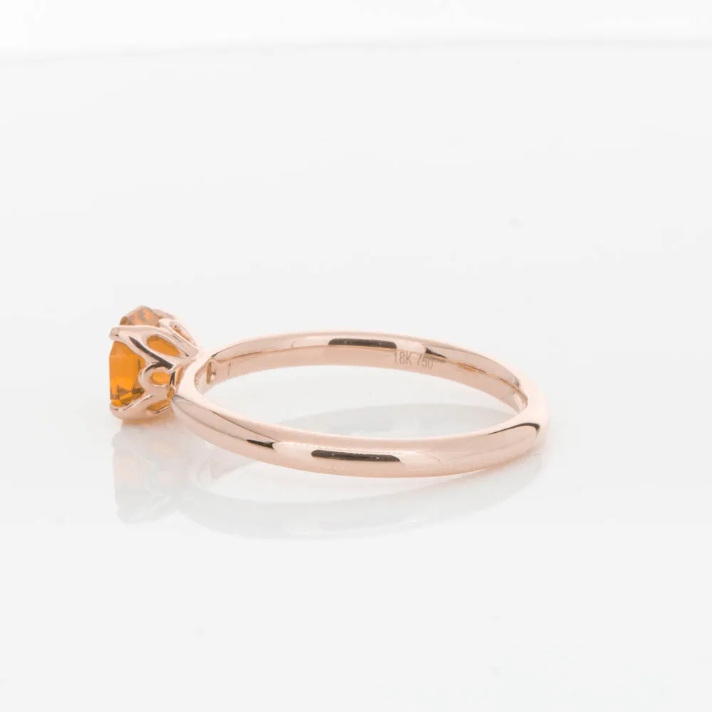 18ct Rose Gold Citrine Mini Octavia Ring