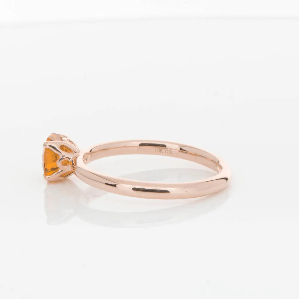 18ct Rose Gold Citrine Mini Octavia Ring