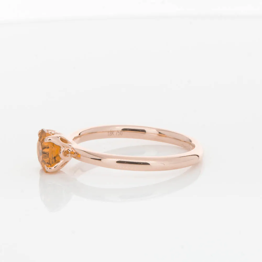 18ct Rose Gold Citrine Mini Octavia Ring