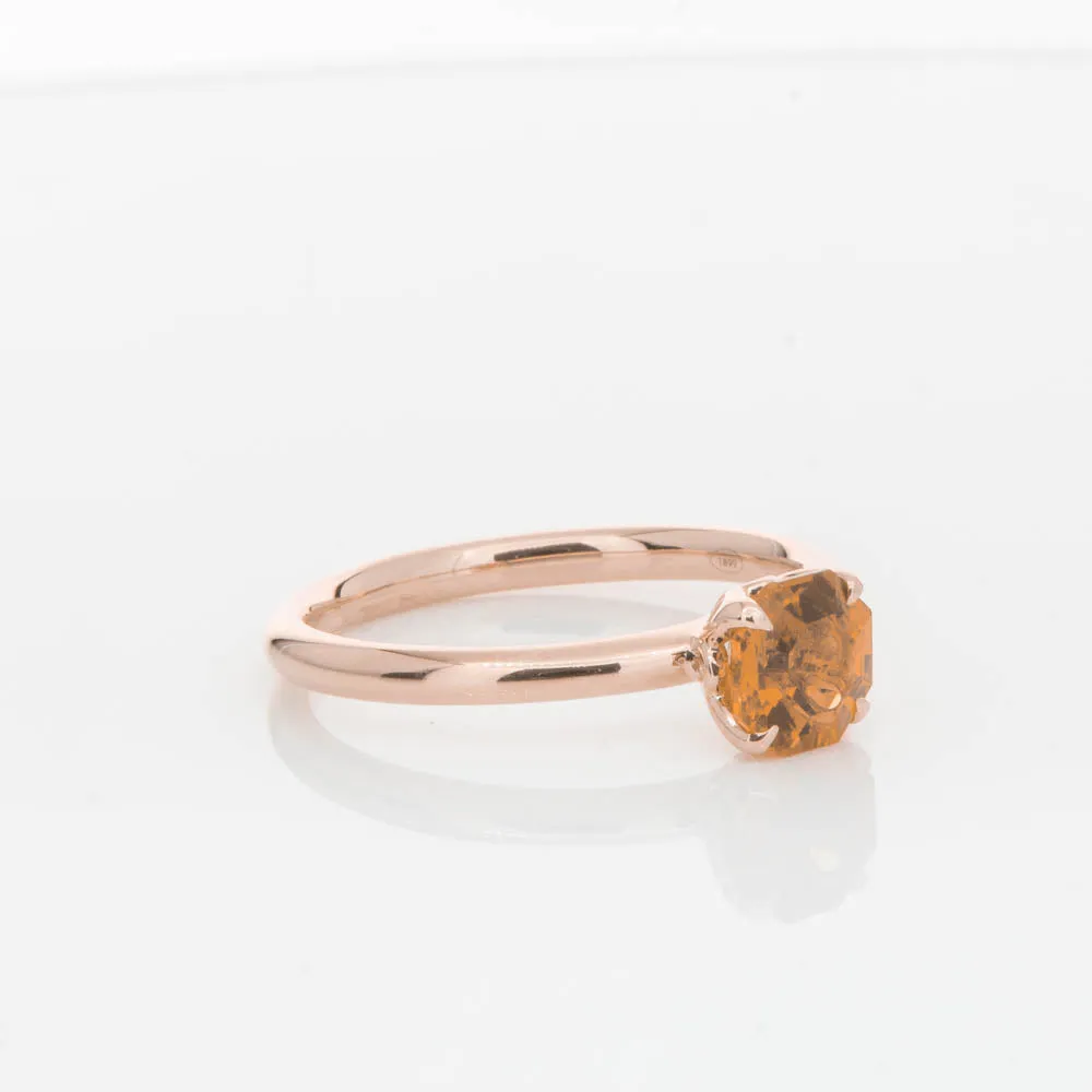 18ct Rose Gold Citrine Mini Octavia Ring