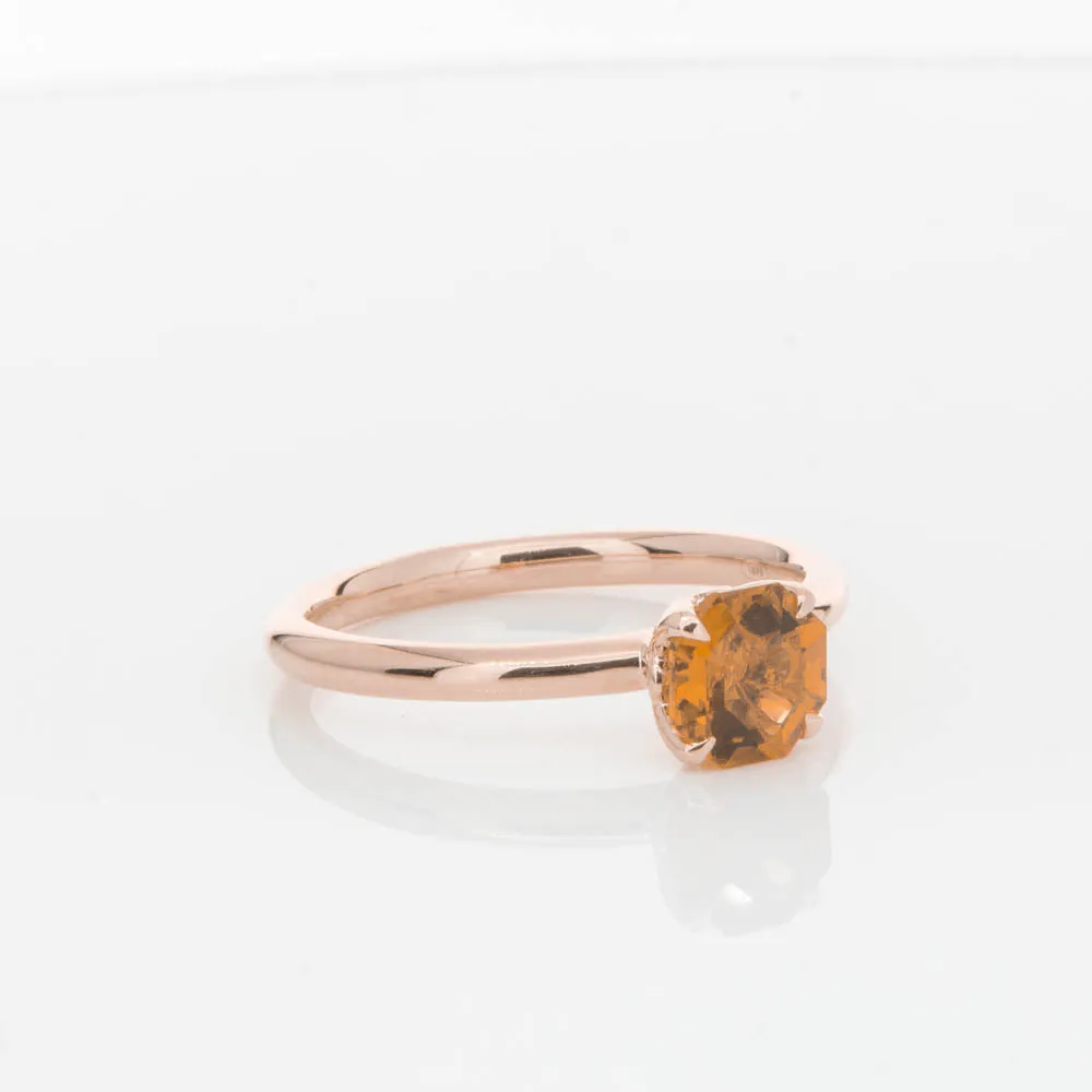 18ct Rose Gold Citrine Mini Octavia Ring