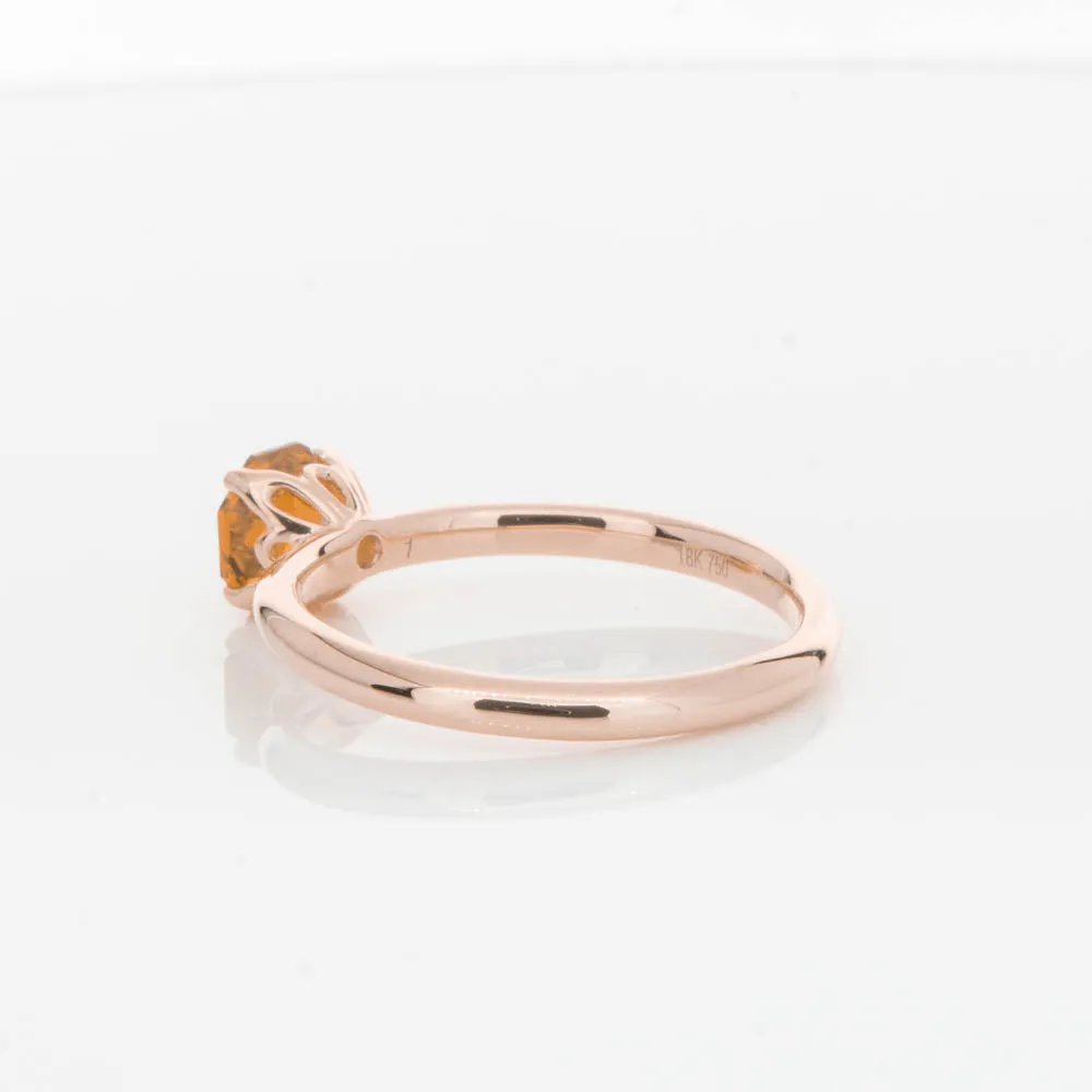 18ct Rose Gold Citrine Mini Octavia Ring