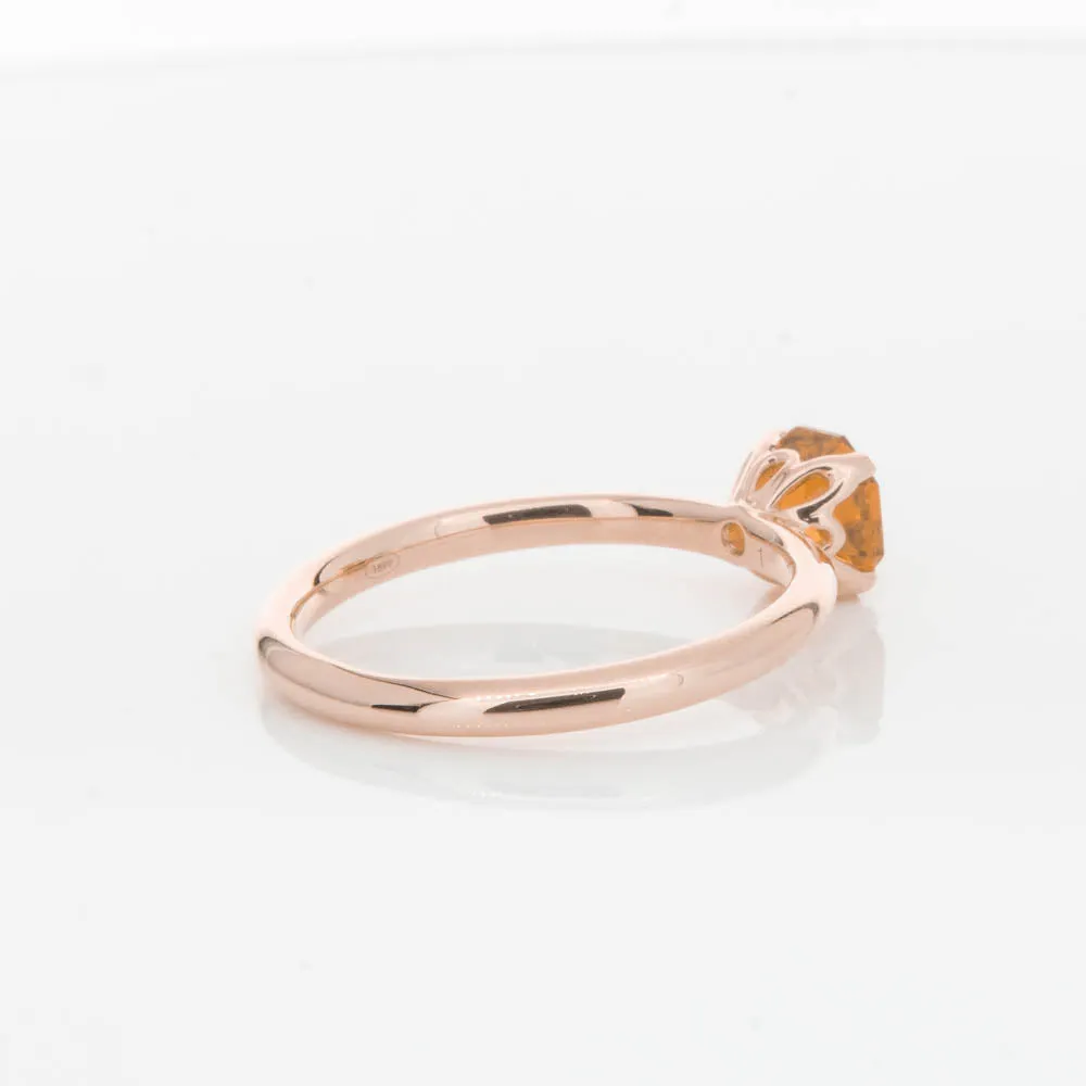 18ct Rose Gold Citrine Mini Octavia Ring