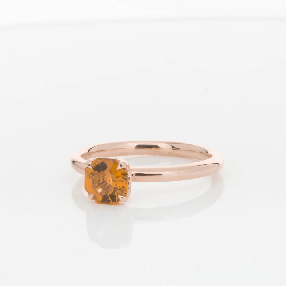 18ct Rose Gold Citrine Mini Octavia Ring