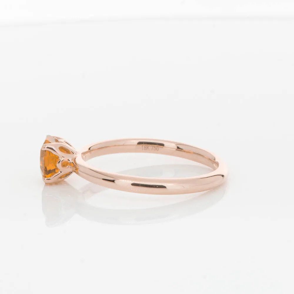 18ct Rose Gold Citrine Mini Octavia Ring