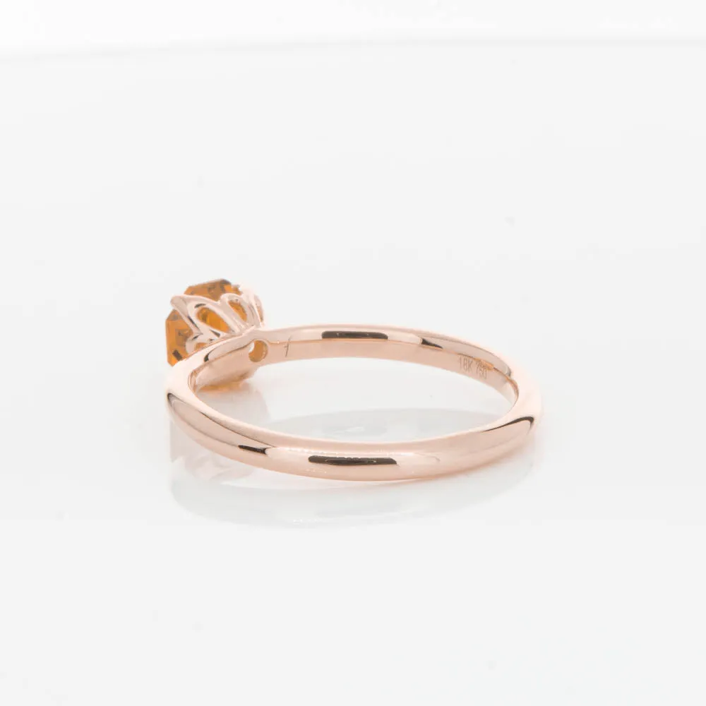 18ct Rose Gold Citrine Mini Octavia Ring