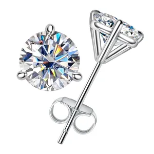 2.0CTTW Moissanite Earrings 18K White Gold Pated 925 Sterling Silver Earrings