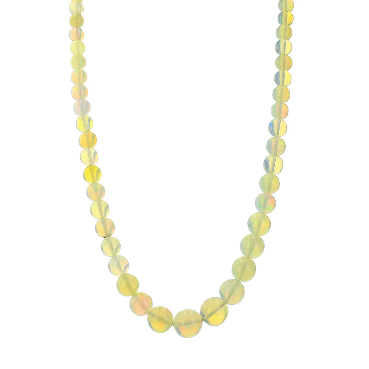 21-Inch Round Ethiopian Opal Bead Necklace