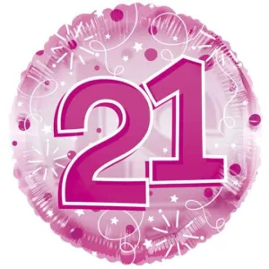 24 Inch Pink Age 21 Clearview Balloon