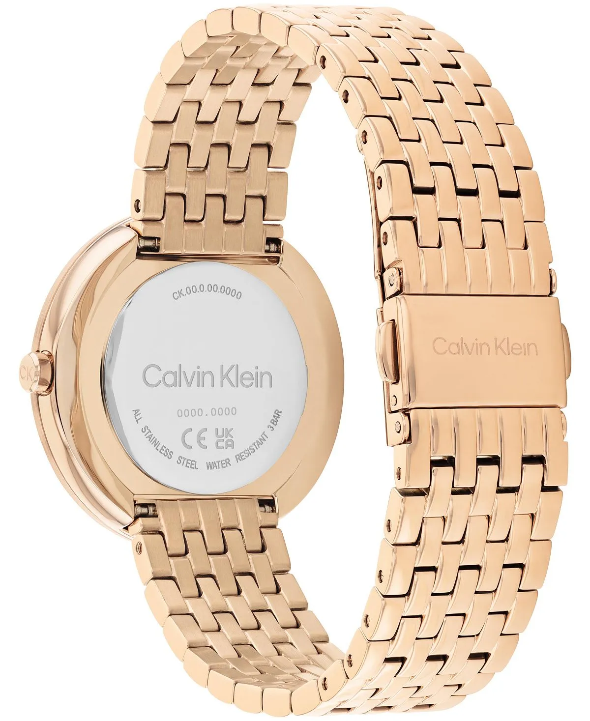 2H Women's Quartz Watch with Stud and Gold Stainless Steel Bracelet 34 mm Calvin Klein