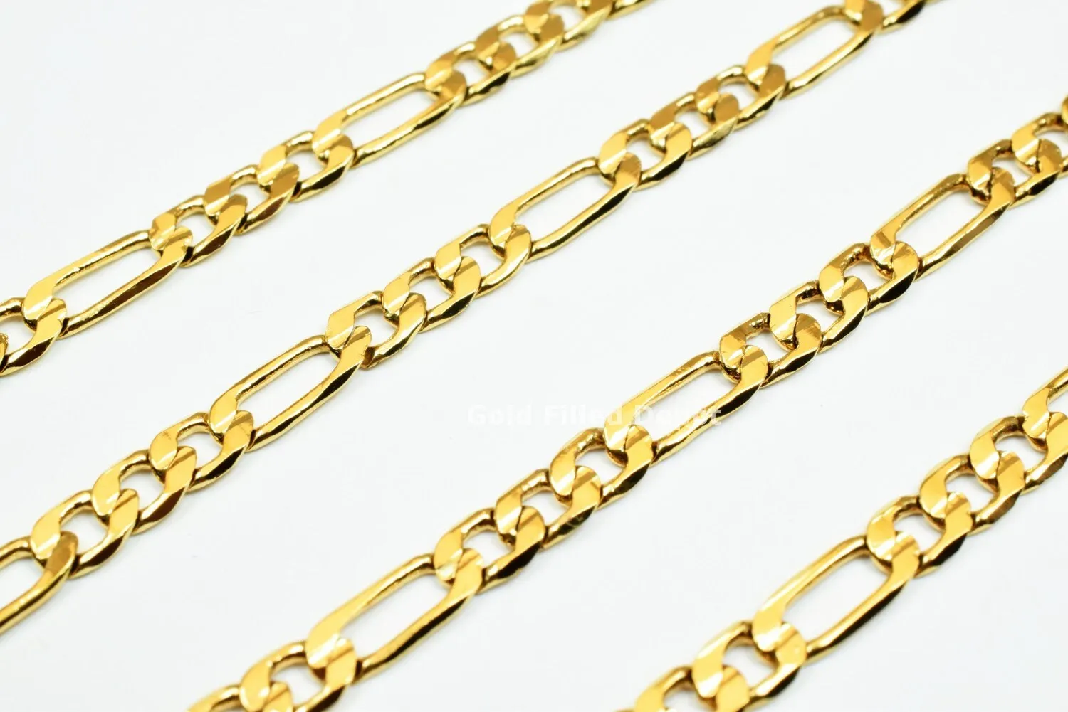 3 Foots 18K Gold Filled Look, Chain Figaro Chain Width 3.5mm Thickness 0.5mm Gold-Filled finding for Gold Filled Look, Jewelry Making GFC041