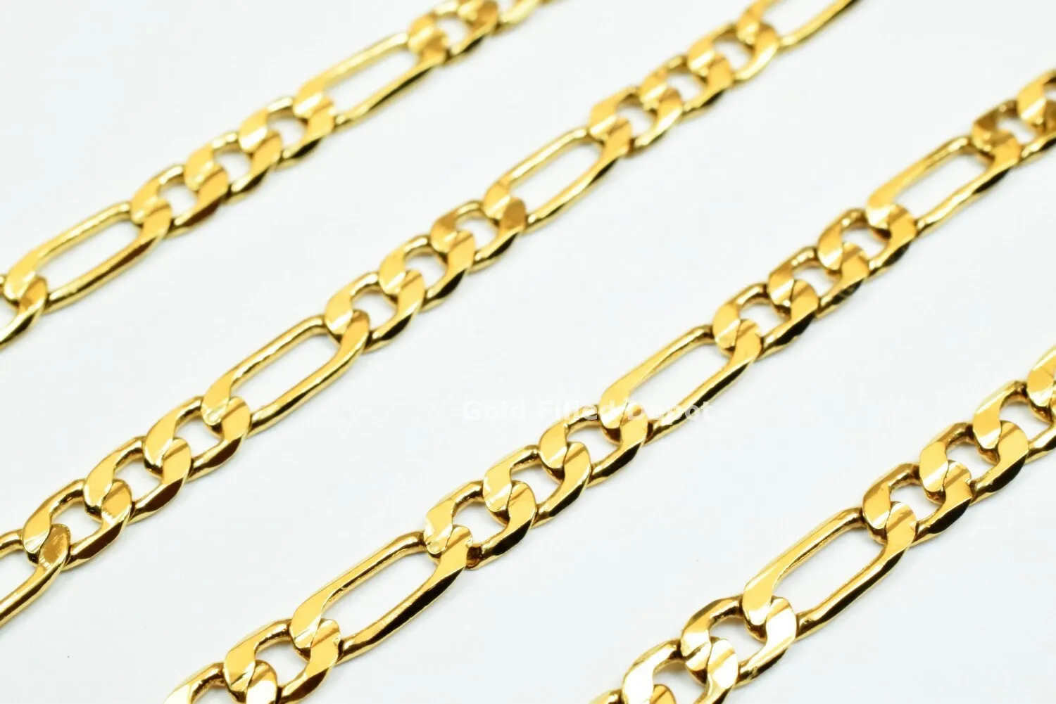 3 Foots 18K Gold Filled Look, Chain Figaro Chain Width 3.5mm Thickness 0.5mm Gold-Filled finding for Gold Filled Look, Jewelry Making GFC041