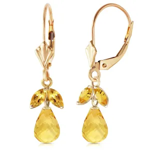 3.4 Carat 14K Solid Yellow Gold Alabama Citrine Earrings