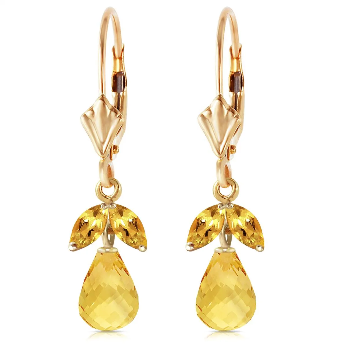 3.4 Carat 14K Solid Yellow Gold Alabama Citrine Earrings