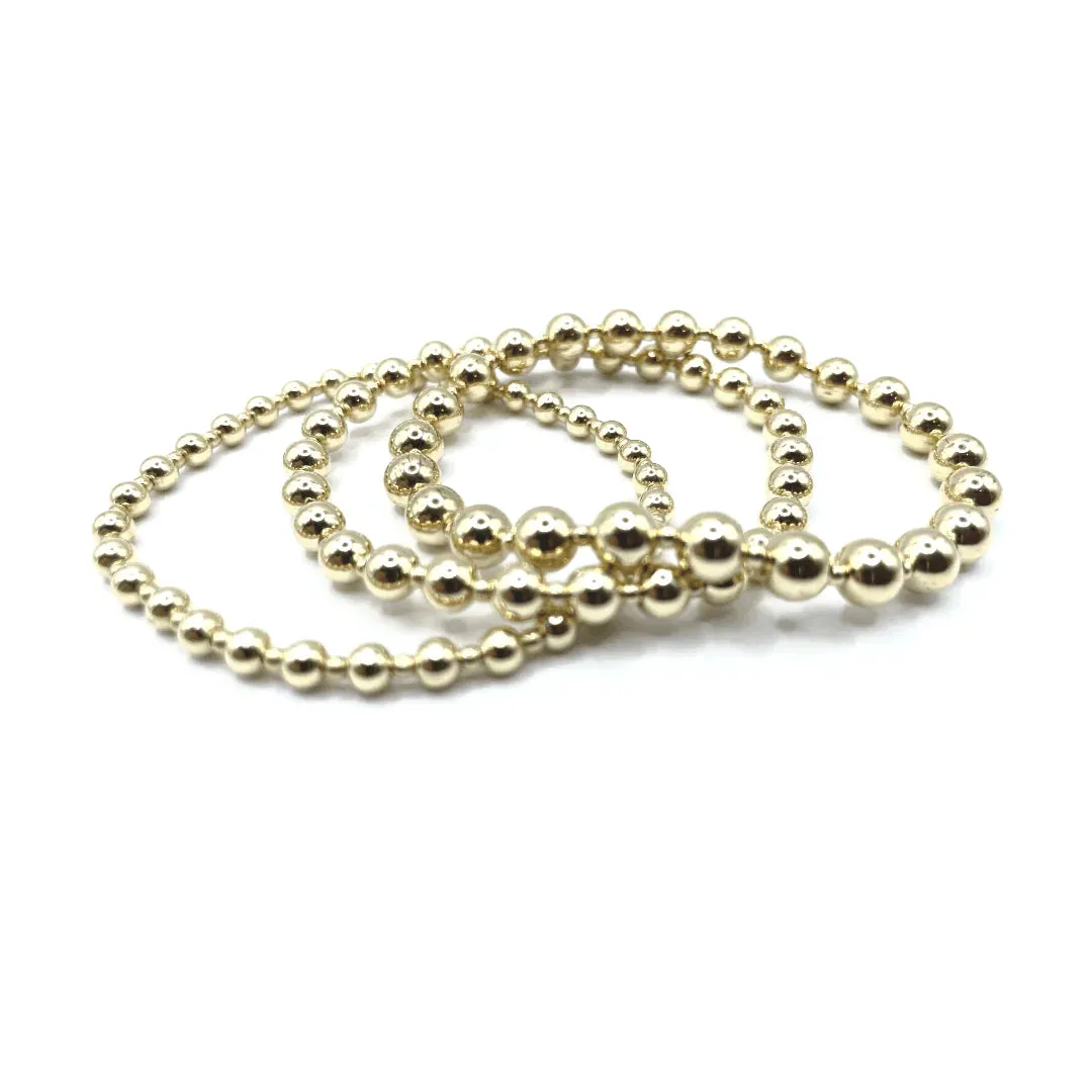 4mm 2mm 4mm Gold Filled Waterproof Dimension Bracelet