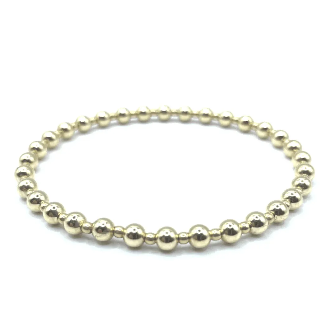 4mm 2mm 4mm Gold Filled Waterproof Dimension Bracelet