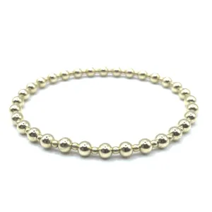4mm 2mm 4mm Gold Filled Waterproof Dimension Bracelet