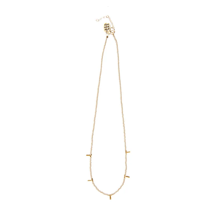 5 Drop Kisongo Necklace - TAUPE