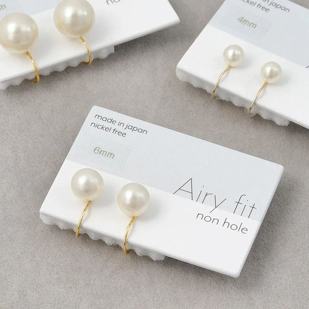 6mm Pearl Airy Fit Clip On Earrings