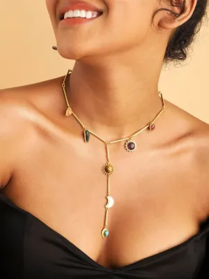 7 Healing Stones Drop Necklace