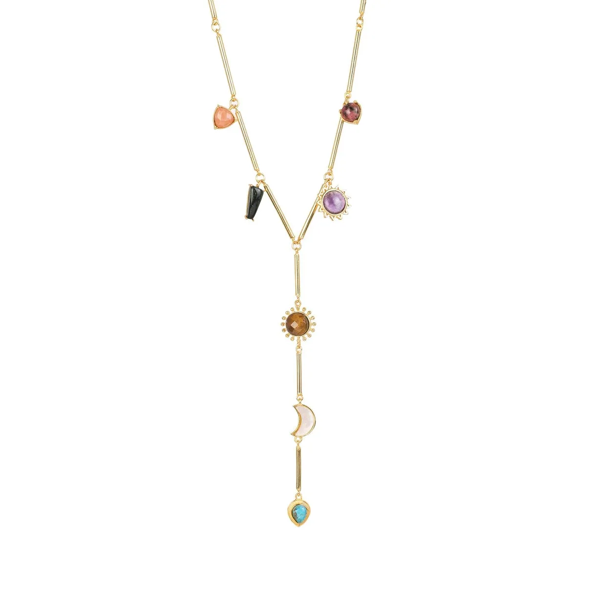 7 Healing Stones Drop Necklace