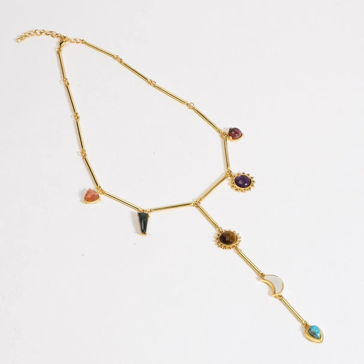 7 Healing Stones Drop Necklace