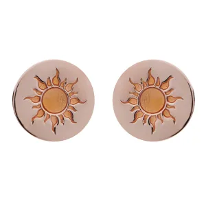70% DISCOUNT   LAST PAIR  Vibrant 18ct Rose Gold Vermeil Sun Feline Spirit Stud Earrings